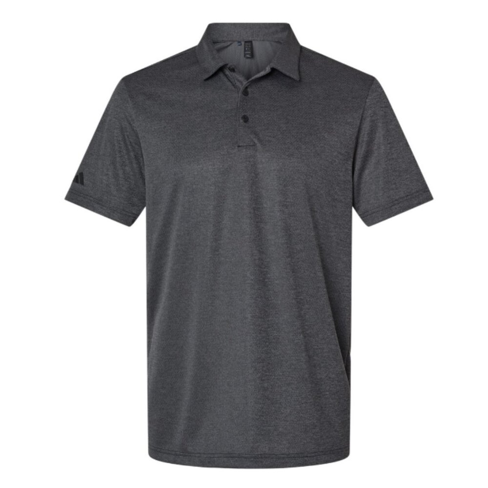 Adidas - Men's Space Dyed Polo Shirt - Regular Fit, Black Melange, NWT!